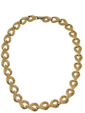 Vintage Napier Gold Tone Link Choker Necklace 16”